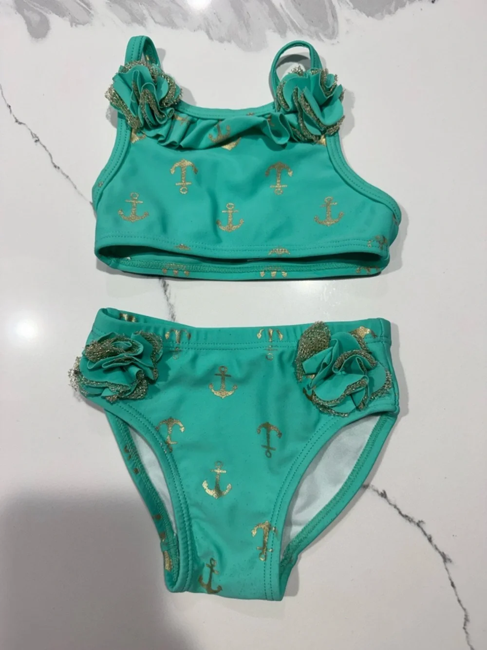 2 pcs bundle of baby girl swim suits size 12 months
